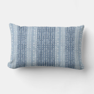 Almofada Lombar Pontos e faixas litorais azuis e brancas