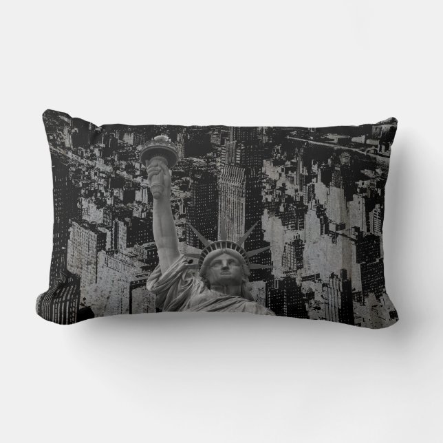 Almofada Lombar Pop Art Nova Iorque de Manhattan Estátua da Liberd (Frente)