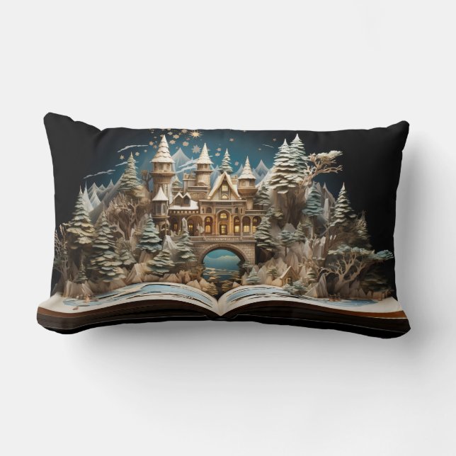 Almofada Lombar Pop do Castelo de Storybook de Natal (Frente)
