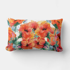 Almofada Lombar Poppies Cheias Vermelhas Três Artes Longas