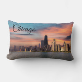Almofada Lombar Pôr do sol profundo sobre Chicago