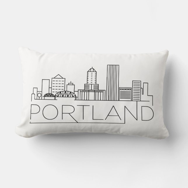 Almofada Lombar Portland, Oregon Skyline Lumbar Travesseiro (Frente)