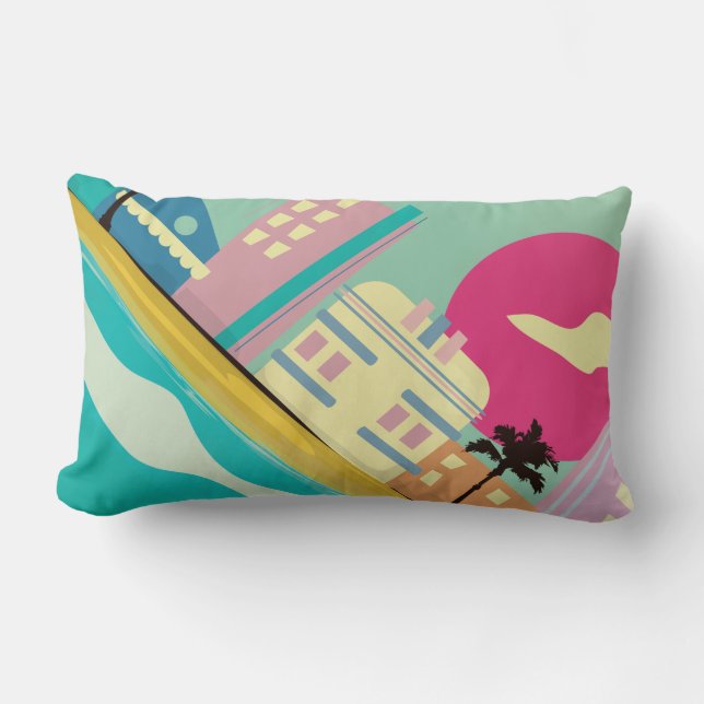 Almofada Lombar Poster de Miami, nos anos 80 (Frente)