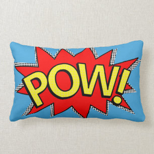 Almofada Lombar "POW!" Livro de HQ Super Herói Vermelho/Bolha Ama