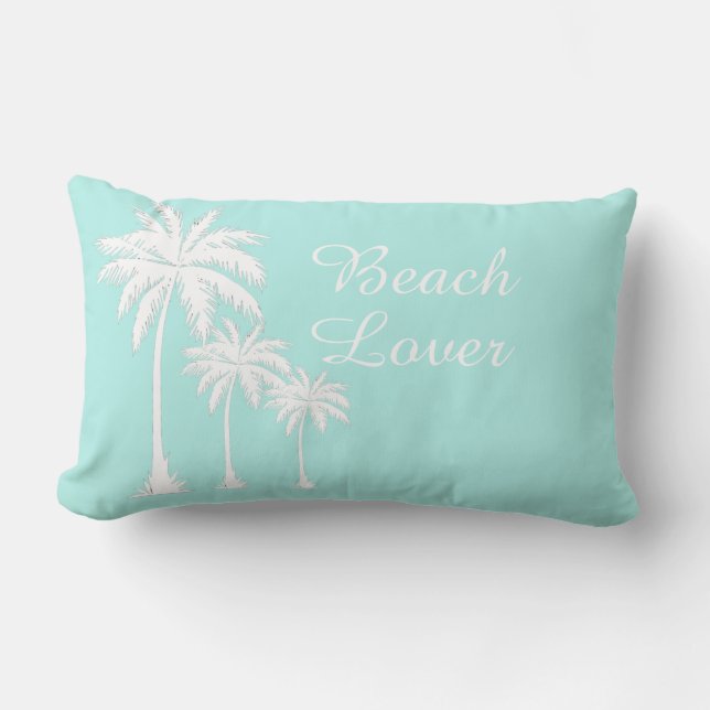Almofada Lombar Praia Lover Palm Tree Aqua Outdoor (Frente)