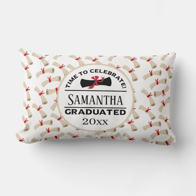 Almofada Lombar Presente de Graduação Personalizada | Hora De Cele (Frente)