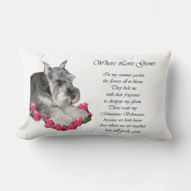 Almofada Lombar Presentes de Arte Miniatura Schnauzer (Frente)