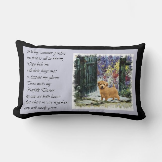 Almofada Lombar Presentes de Arte Norfolk Terrier (Frente)