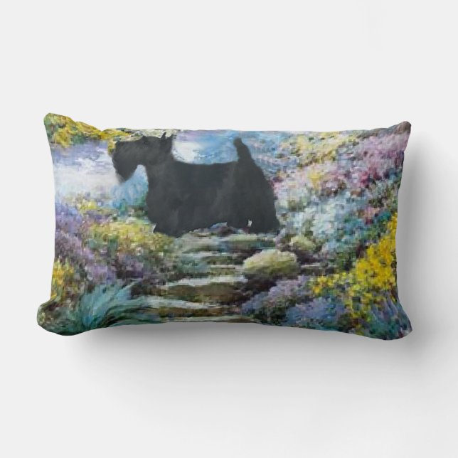 Almofada Lombar Presentes de Arte Terrier escoceses (Frente)