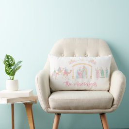 Almofada Lombar Presépio Personalizado em Pastel