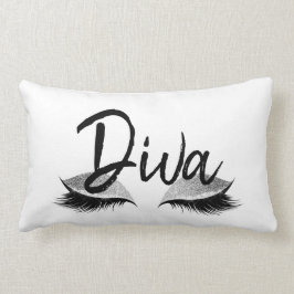 Almofada Lombar Preto e branco moderno da diva da composição da