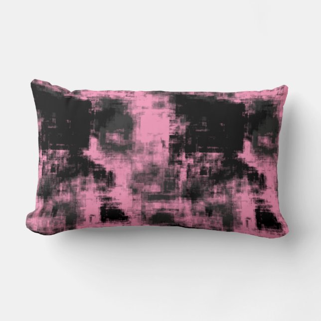 Almofada Lombar Preto e Cinza rosa (Frente)
