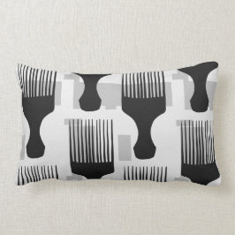 Almofada Lombar Preto e travesseiro decorativo afro cinzento do