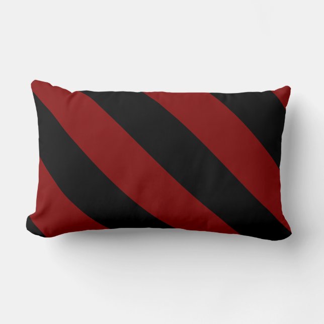 Almofada Lombar Preto e Vermelho Escuro (Frente)