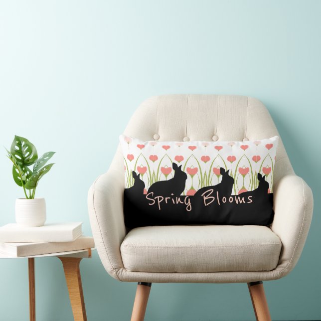 Almofada Lombar Primavera Home Decor Com Bunnies (Cadeira)
