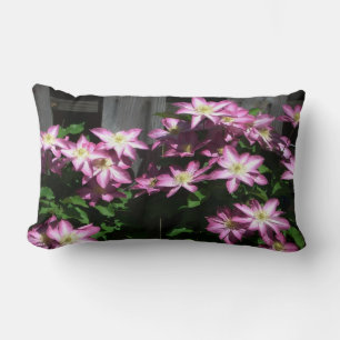 Almofada Lombar Primavera roxo de escalada do Clematis floral
