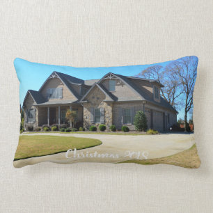 Almofada Lombar Primeiro Natal em nossa nova casa, travesseiro de