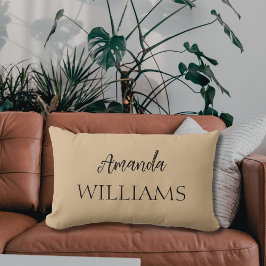 Almofada Lombar Primeiro Sobrenome Elegante de Trendação Negra | T