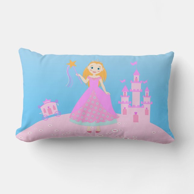Almofada Lombar Princesa de Fairytala no Partido de Birthaday Rosa (Frente)