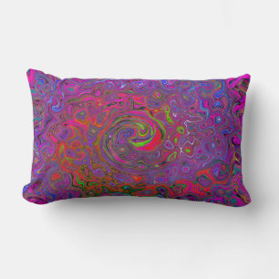 Almofada Lombar Psicodélica Groovy Magenta Retro Líquido