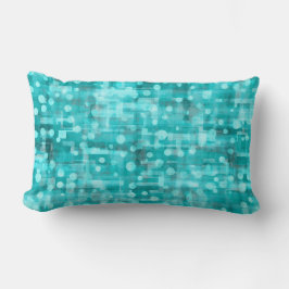 Almofada Lombar Pumped Up Neon Teal Dots Abstract Throw Pillow