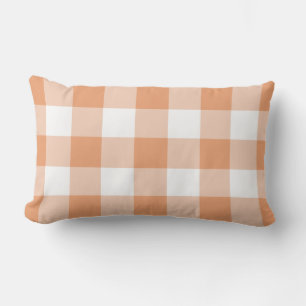 Almofada Lombar Pumpkin Orange Gingham Check Patterno