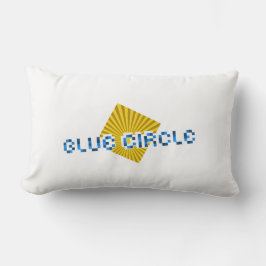 Almofada Lombar Quadrado Amarelo com Feixes e Texto de Pixel Opost