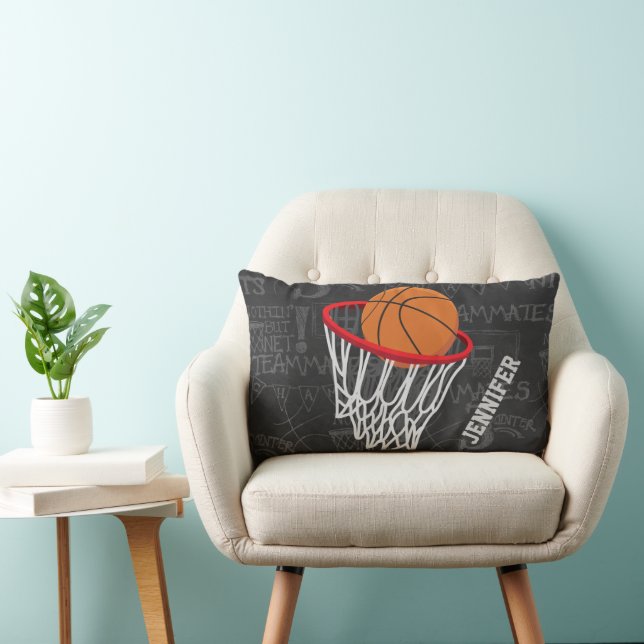 Almofada Lombar Quadro Personalizado de Basquete e Hoop (Cadeira)
