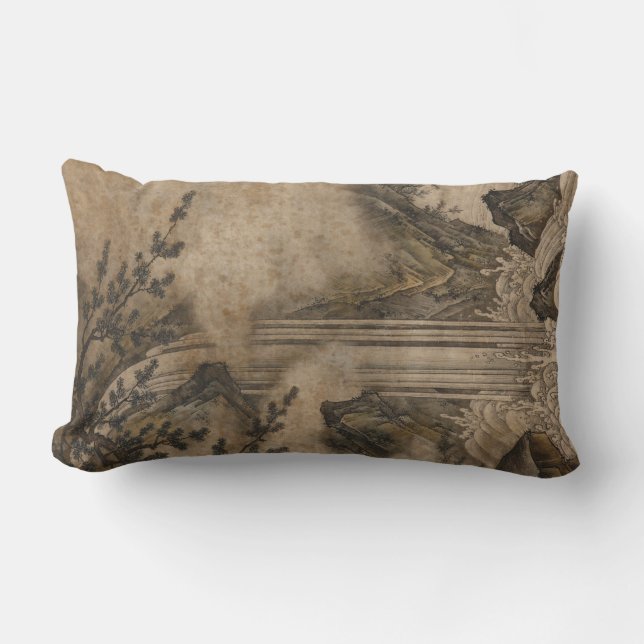 Almofada Lombar Quebra d'água (Arte da Paisagem Japonesa) (Kano Mo (Frente)