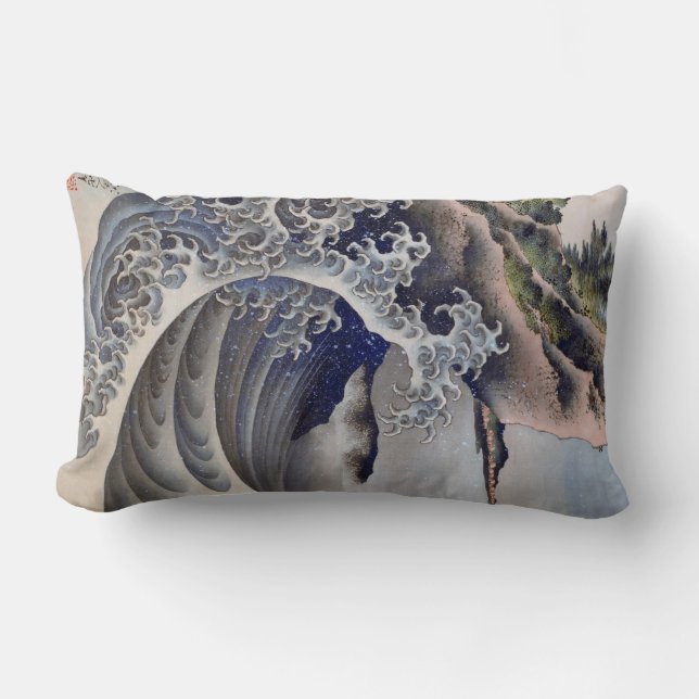 Almofada Lombar Quebrando Ondas, Hokusai (Frente)