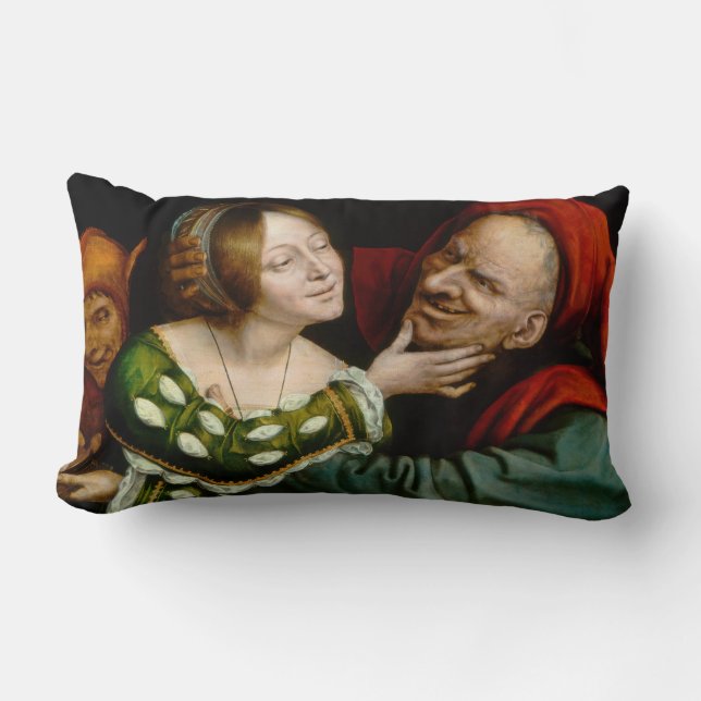 Almofada Lombar Quentin Matsys - Amantes Correspondentes (Frente)