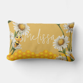 Almofada Lombar Querida Bee Honeycomb White Daisy Personalize