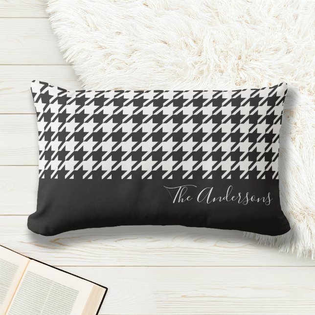 Almofada Lombar Quic Black and White Houndstooth moderno (Criador carregado)