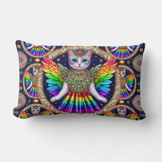 Almofada Lombar Rainbow Angel Cat