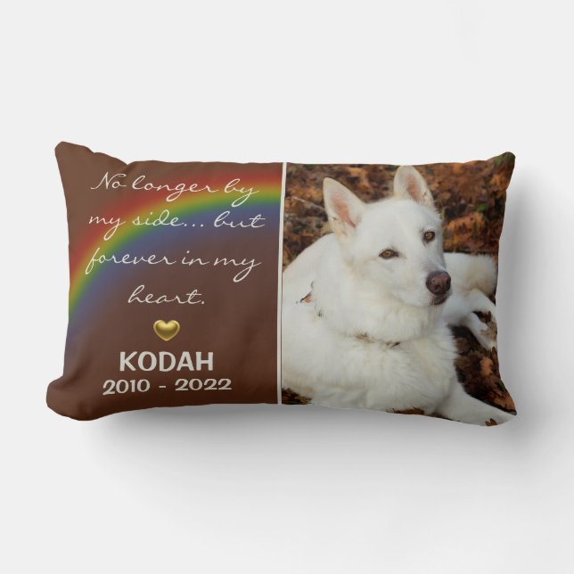 Almofada Lombar Rainbow in Memory of Pet Dog Cat Pet Memorial (Frente)