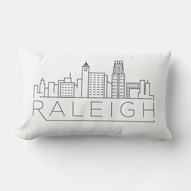 Almofada Lombar Raleigh, skyline de North Carolina (Frente)