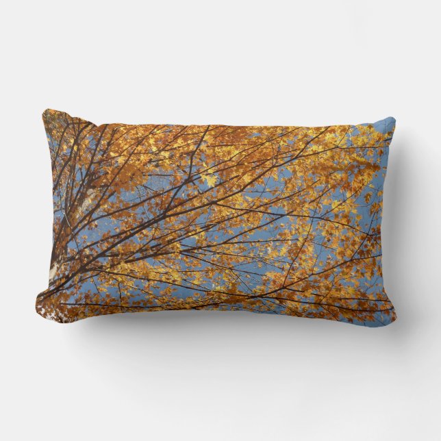 Almofada Lombar Ramais das Folhas de Maple II Orange Autumn (Frente)