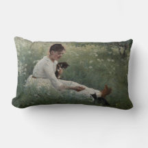 Rapariga com Gatos na Paisagem de Verão (Kittens)