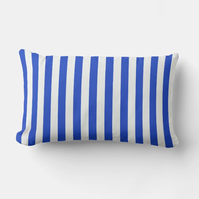 Almofada Lombar Real Blue Combination Stripes por Shirley Taylor (Frente)
