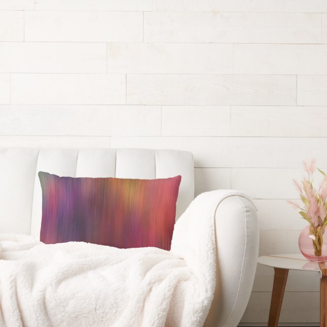 Almofada Lombar realce arrojado design artístico roxo e magenta (Sofá)