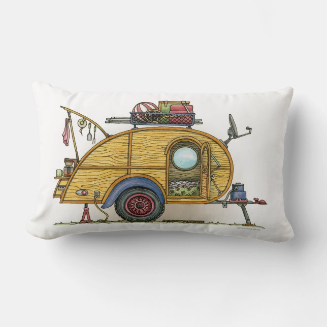 Almofada Lombar Reboque bonito do viagem do campista da lágrima do (Frente)