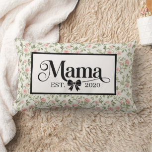 Almofada Lombar Recordo Personalizado da Mamãe Floral Creme Grandm
