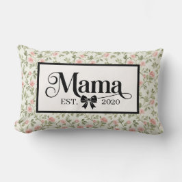 Almofada Lombar Recordo Personalizado da Mamãe Floral Creme Grandm