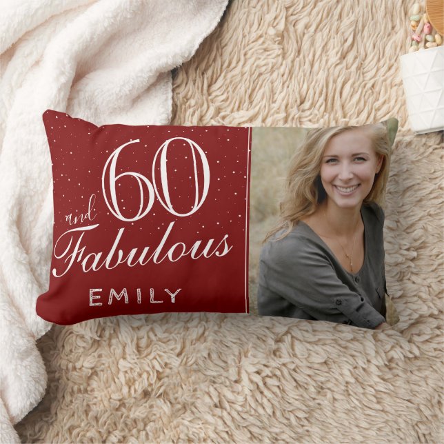 Almofada Lombar Red 60 e Fabulosa Foto Elegante 60º aniversário (Cobertor)