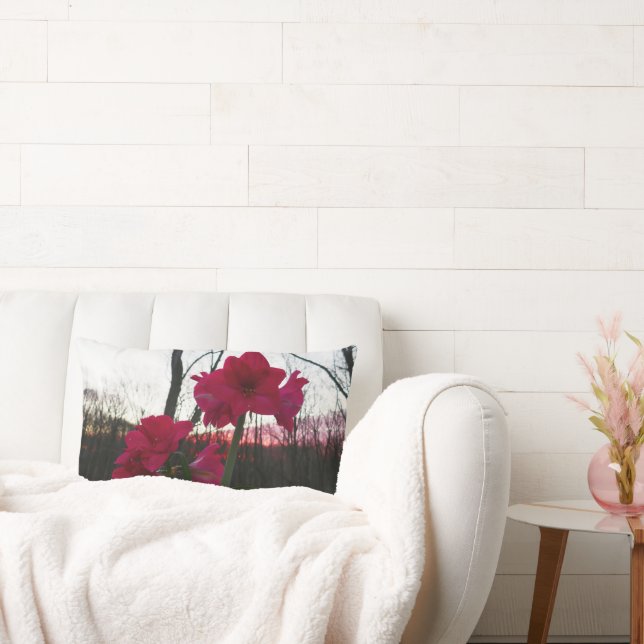 Almofada Lombar Red Amaryllis e Winter Sunrise (Sofá)