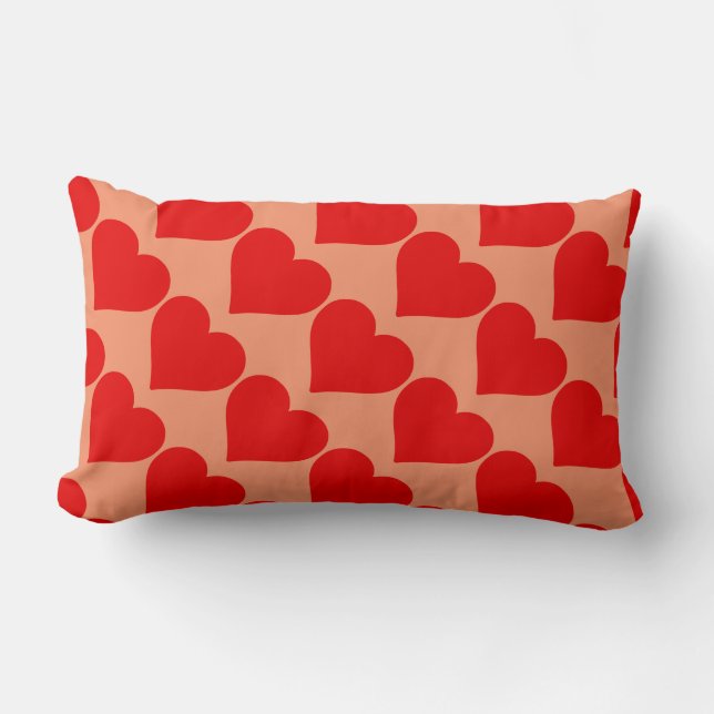 Almofada Lombar Red Heart Shape Love Classic Simple Minimalism (Frente)
