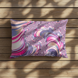 Almofada Lombar Redemoinho Fractal Rosa Roxo Abstrato