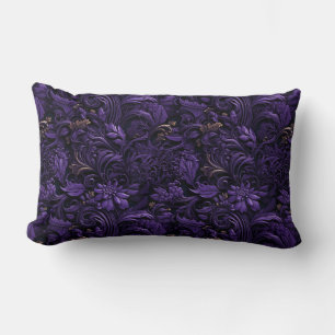 Almofada Lombar Reino Rococo: Travesseiro Roxo Escuro e Intrato Do