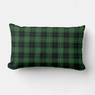 Almofada Lombar Relógio Xadrez Verde Preto Vermelho, Xadrez Tartan