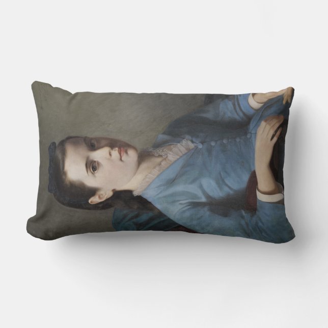 Almofada Lombar Retrato de uma Menina Elegante (por Leloir) (Frente)